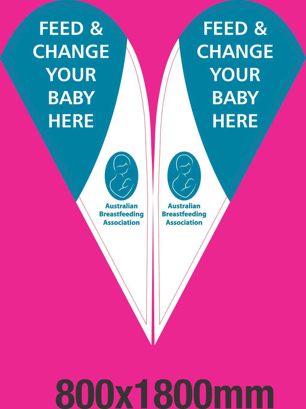 Feather banners displayed at a Sydney Easter market to attract event visitors