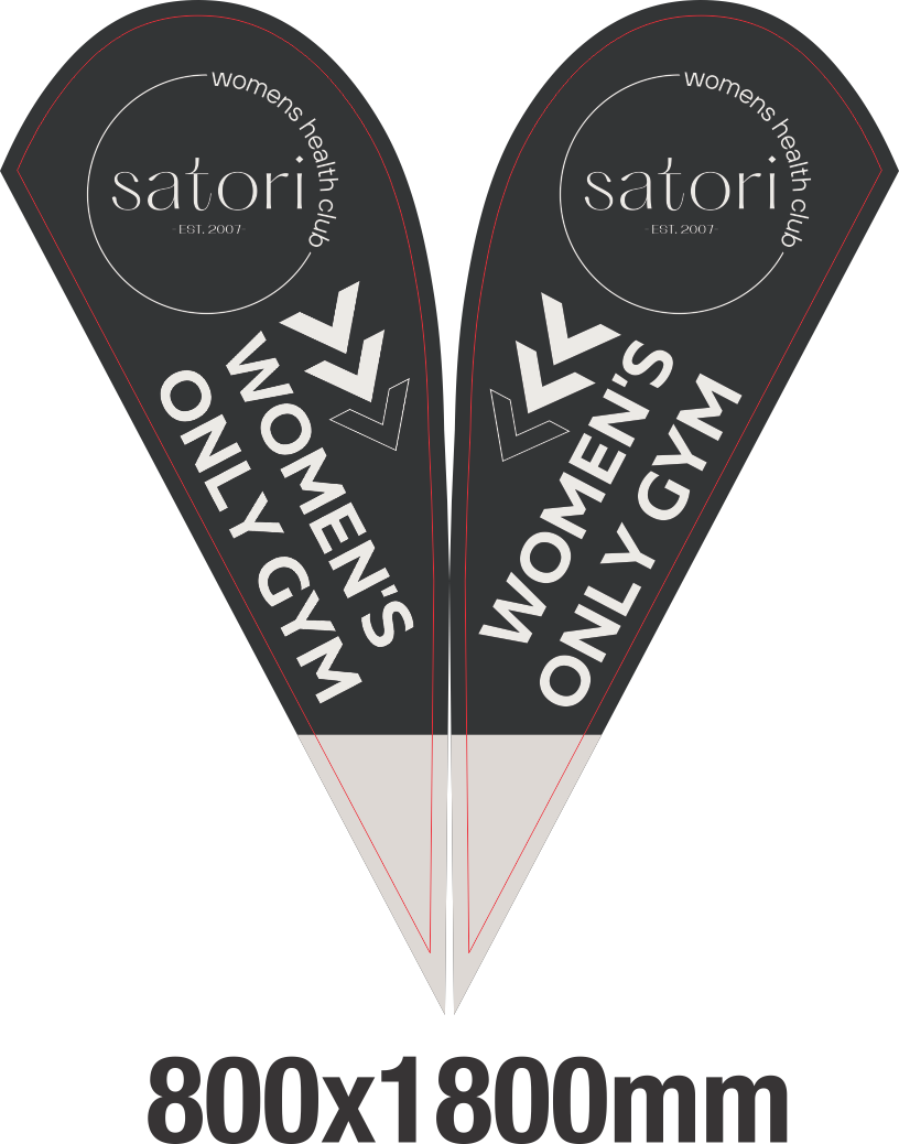 Custom Teardrop Banner for Gym – High-Quality Advertising Flag for Fitness Centres, Workout Studios & Health Clubs in Sydney & Melbourne