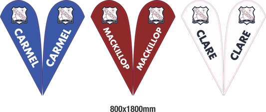 Custom flags and feather banners for Melbourne university event