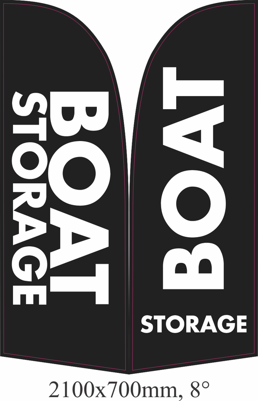 Custom Flags Sydney – Branded custom flags promoting container hire and rental business.