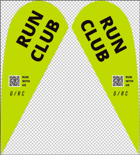 High-quality printed teardrop flags displayed at an Australian community event