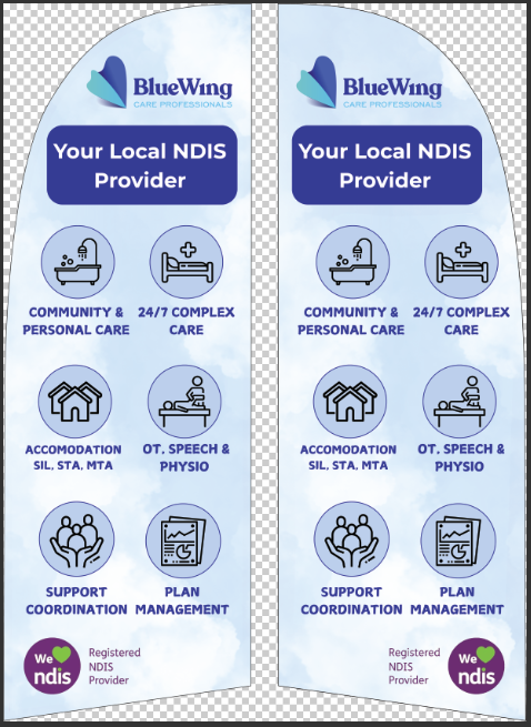 feather banners for charity event at Brisbane community centre