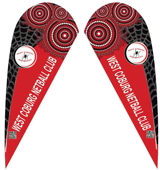custom flags with club logo for local sports event