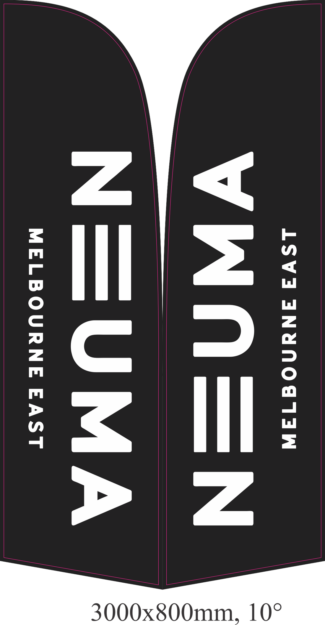 Teardrop banners and feather flags outside a church on Easter Sunday in Melbourne