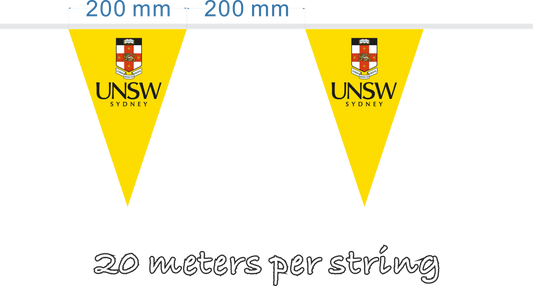 UNSW using custom advertising flags and teardrop banners at university career expo in Melbourne with fast 5-day turnaround