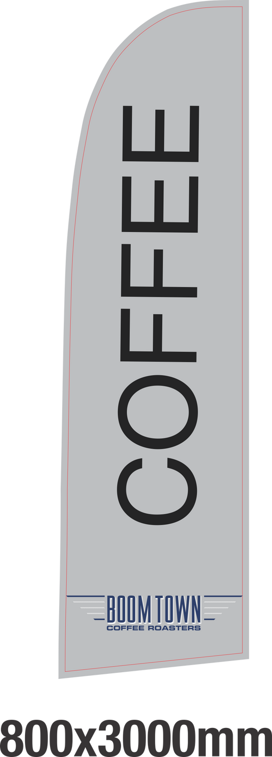 Custom feather banners and flag banners for outdoor cafes and markets in Sydney and Melbourne