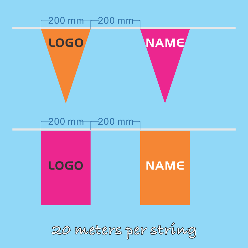 Custom Bunting Flag - Premium Polyknit 20m Long