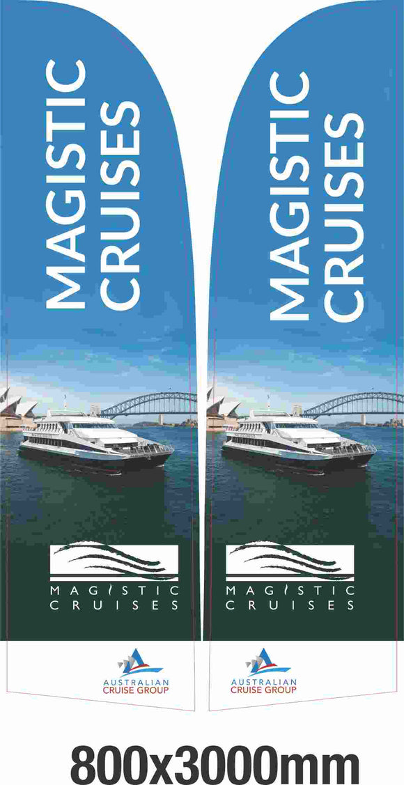 australian cruise group feather banner sydney harbour teardrop banner flags