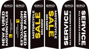 How GRID Motorcycles used Canva to make their own Teardrop Banners and Custom Flags