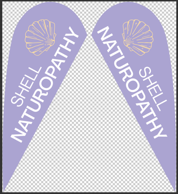 Feather flag outside a naturopathy clinic promoting services
