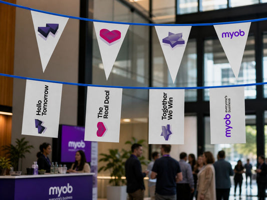 custom flag bunting for Sydney Melbourne Brisbane Perth events