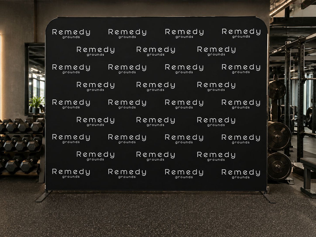 media wall backdrop for gym and pilates studio Australia