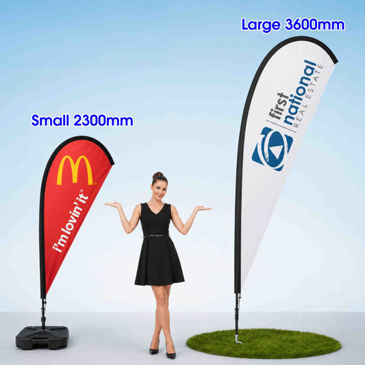 AI Concept to Canva Teardrop Flag Templates Australia: How to Design Teardrop Banners, Feather Banners and Custom Flags