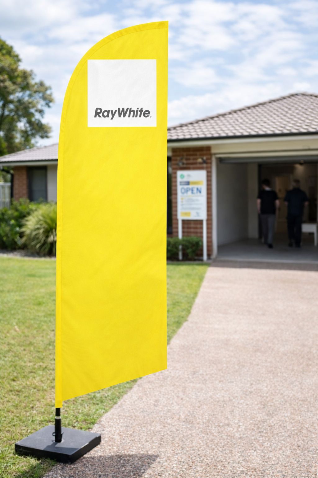 custom teardrop flags melbourne property inspection banner flags