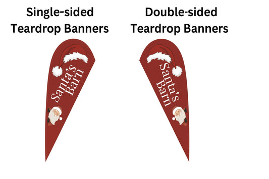 single-sided teardrop banner example for Christmas event