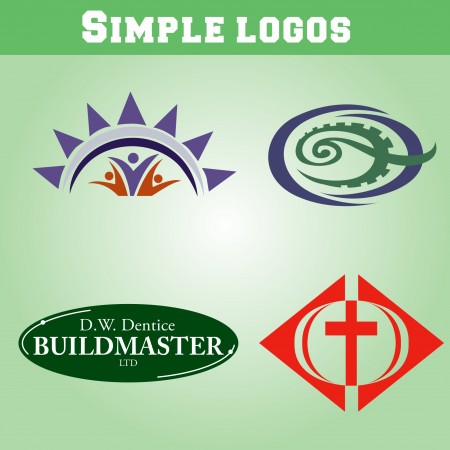 simple logo teardrop banner feather banner logo